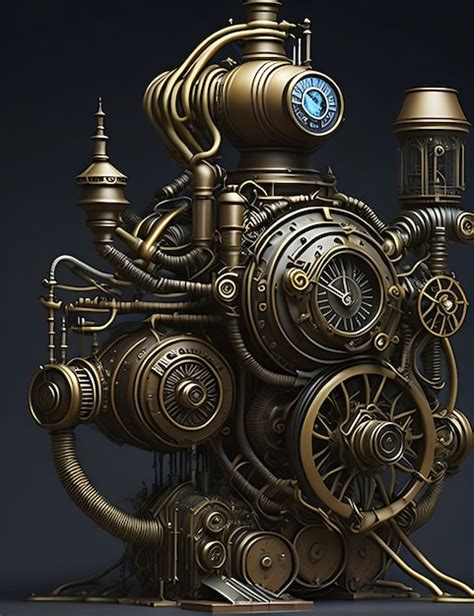 Premium AI Image | Stylized of a steampunk mechanical art design ...