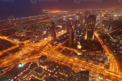 Dubai night skyline 11278817 Stock Photo at Vecteezy