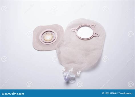 Urostomy Pouch and Wafer Which Works with a Stoma for Urine Evacuation Stock Photo - Image of ...