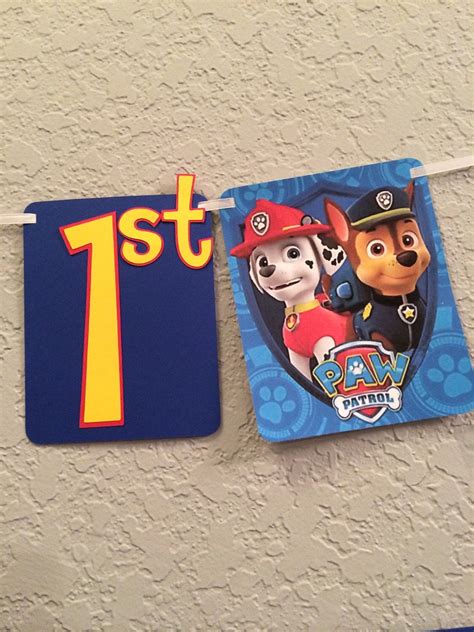 Paw Patrol Party. Happy Birthday Banner. Chase. Marshall. Custom Banner. | Happy birthday ...