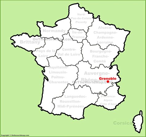 Grenoble location on the France map - Ontheworldmap.com