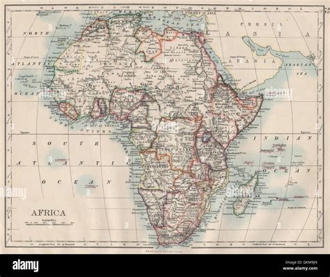 COLONIAL AFRICA. British East/Central/South Africa. Bechuanaland , 1900 map Stock Photo - Alamy