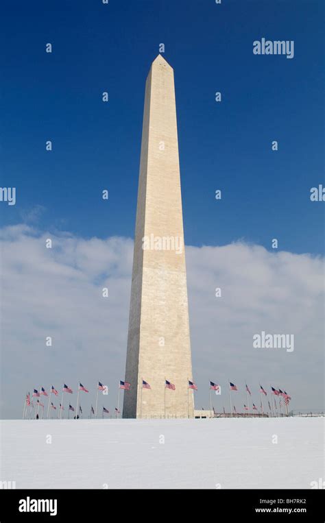 WASHINGTON DC, USA - The Washington Monument stands out against a ...