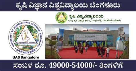 UAS Bangalore Recruitment 2020 01 Research Associate Post