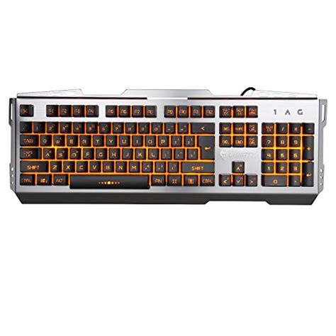 Buy BlueFinger Gaming Keyboard ,Backlit Keyboard Orange Backlight USB Wired Metal Surface ...