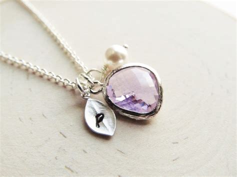 Alexandrite Necklace June Birthstone Necklace Initial