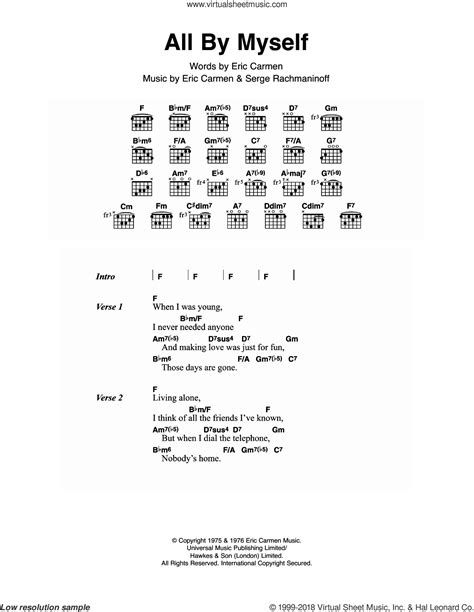 Carmen All By Myself Sheet Music For Guitar (chords) (PDF ...