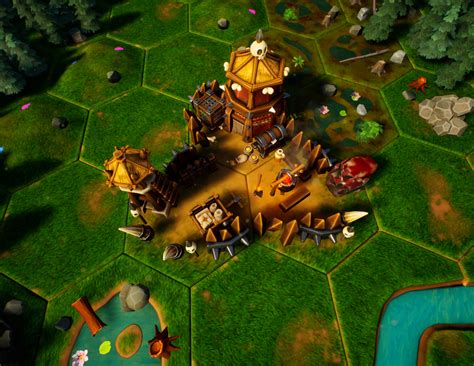 ArtStation - Strategy game tiles - Camps and Food