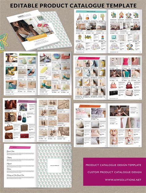 product catalog template for hat catalog, shoe catalog template, hand bag template, accessory ...