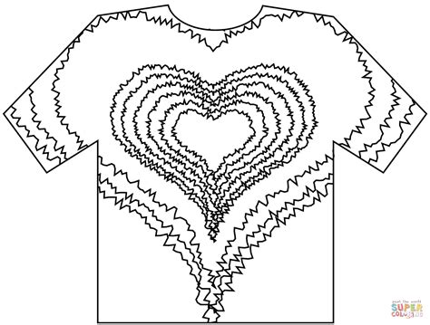 Tie Dye Heart T Shirt Coloring Page. Free Printable Coloring Page - Coloring Home