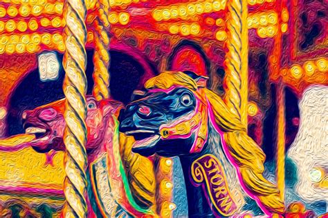 Oil Painting Vintage Carousel Horse Free Stock Photo - Public Domain ...