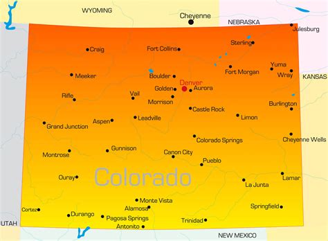 Map of Colorado - Guide of the World