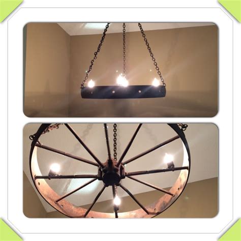 Rustic wagon wheel chandelier