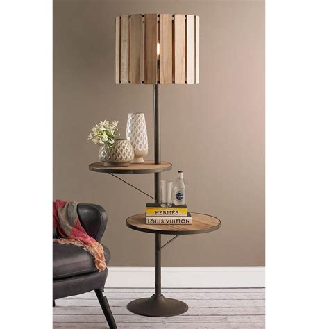 Rustic Double Shelf Floor Lamp | Floor lamp with shelves, Floor lamp, Lamp