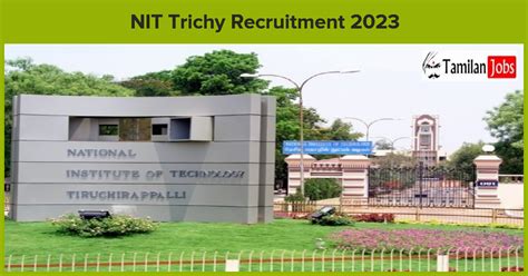 NIT Trichy Recruitment 2023 - Technical Assistant Jobs, Online Application!