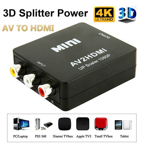 1080P AV TO HDMI Converter Composite AV CVBS Video Adapter - Walmart.com