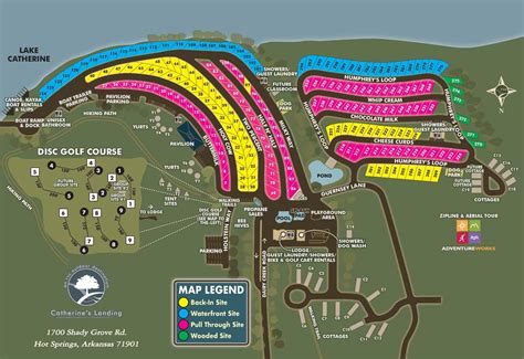 Resort Map at Catherine's Landing | RV Resort in Hot Springs Arkansas