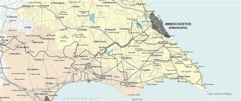 Famagusta Maps. Ayia Napa Map and Protaras Map.