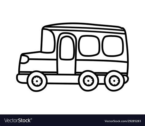 Transport school bus cartoon on white background Vector Image