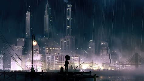 2048x1152 Anime Background City Night 4k Wallpaper,2048x1152 Resolution ...