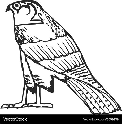 Falcon ancient Egyptian symbol Royalty Free Vector Image