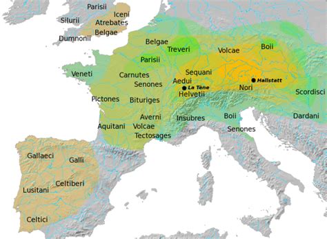 celtic map | Kelten, Eisenzeit, Archäologie