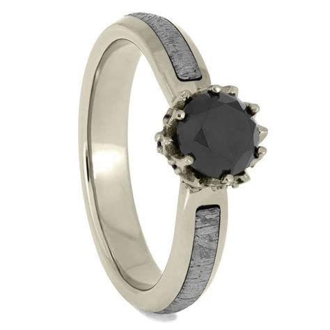 Meteorite and Black Diamond Ring | Aerolite Meteorites