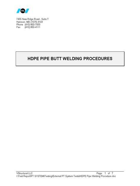 HDPE Welding Procedure | Pipe (Fluid Conveyance) | Welding