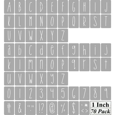 Buy 1 Inch Alphabet Letter Stencils for Painting - 70 Pack Letter and Number Stencil Templates ...