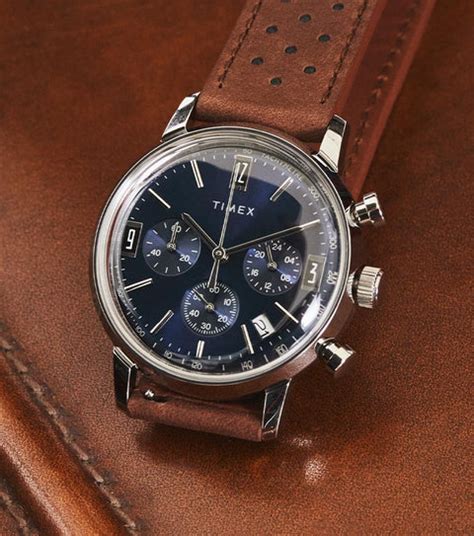 Marlin® Chronograph Tachymeter 40mm Leather Strap Watch - TW2W10200 | Timex US