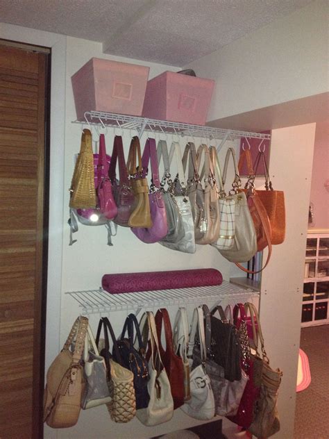 The hanging purses of Babylon | Organizing purses in closet, Shoe organization closet, Purse ...