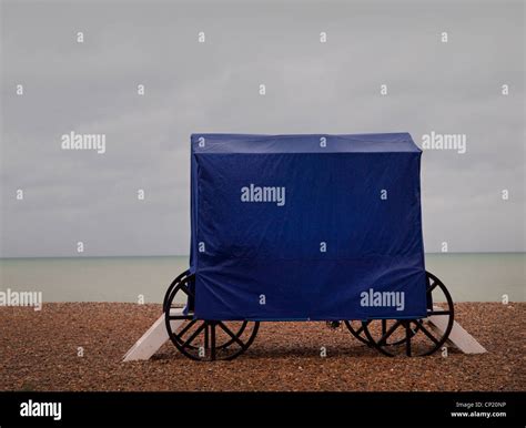 A bathing machine on Brighton beach Stock Photo - Alamy