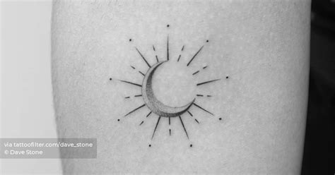 Minimalistic style eclipse tattoo located on the inner