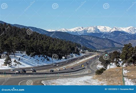 Interstate 70 Toward Rocky Mountains Stock Image - Image: 12032853