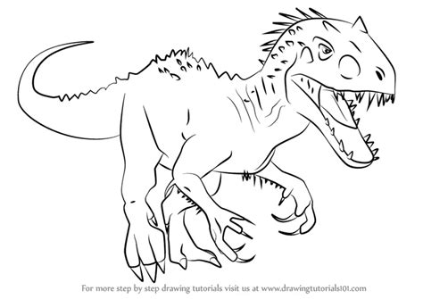 How to Draw Indominus rex from Jurassic World (Jurassic World) Step by ...