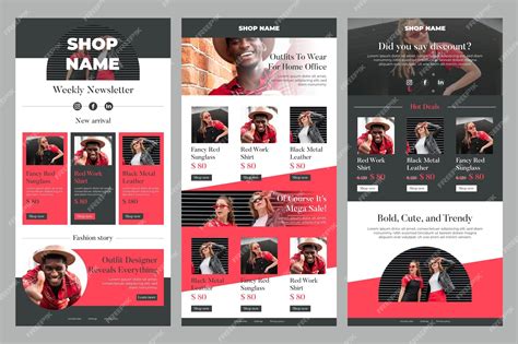 Premium Vector | Ecommerce email template set