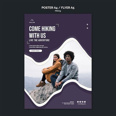 Free PSD | Hiking poster template