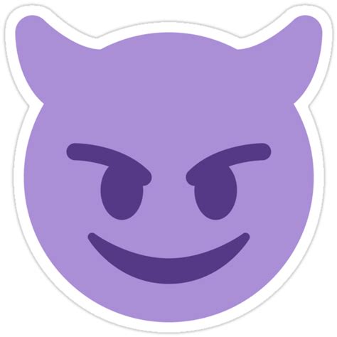 "Purple smiling devil with horns emoji" Stickers by Winkham | Redbubble