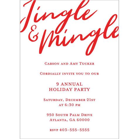 Jingle and Mingle Invitations