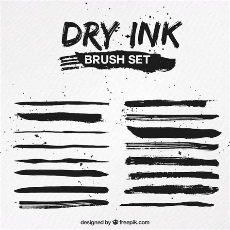 Premium Vector | Dry ink brush set