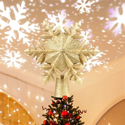 Buy Christmas Tree Topper Lighted, Tree Topper with Rotating LED ...