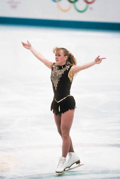 Tonya Harding after performing an exhibition during the XVl Winter Olympics in Albertville ...