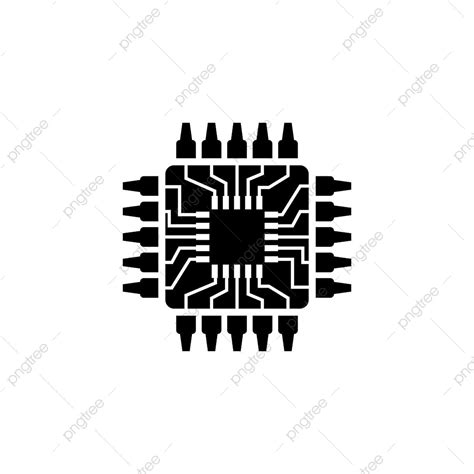 Cpu Silhouette PNG Transparent, Cpu Vector Logo Computer Design, Background, Technology ...