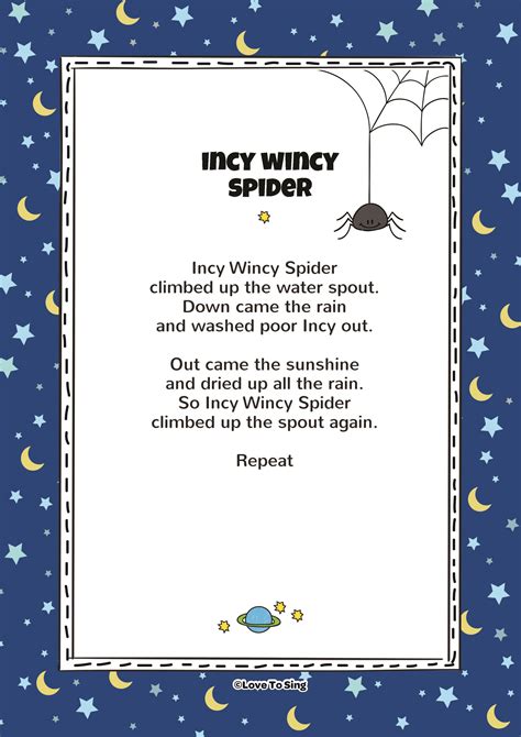 Incy Wincy Spider Song | FREE Video Song, Lyrics & Activities | Nursery rhymes songs ...