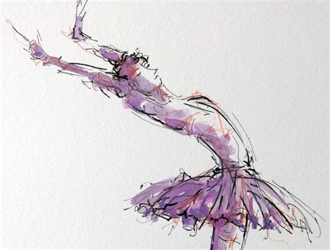 Original ink and watercolor painting DANCER wall art | Etsy