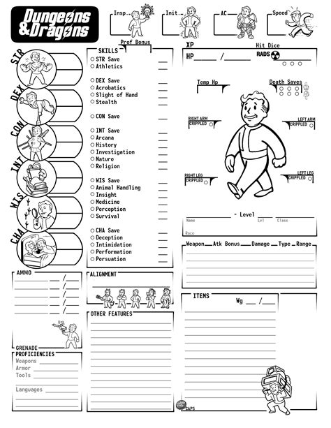 I Modded a fallout 5e character sheet. The original had spell slots and ...