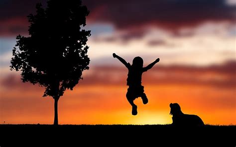 Sunset Happy Child Silhouette, happy sunrise HD wallpaper | Pxfuel