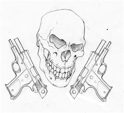 Drawings of Skulls and Guns | skull and guns by JustinShields on ...