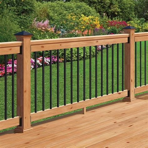 Western Red Cedar Railing Kit with Black Balusters | Deck balusters ...