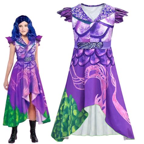 Descendants 3 Girls Long Dress Halloween Fancy Party Cosplay Costume Kids Gift | eBay